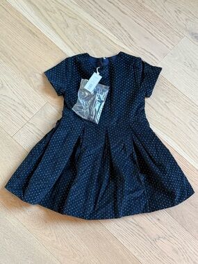 Jacadi Velvet Polka Dot Party Dress Size 4